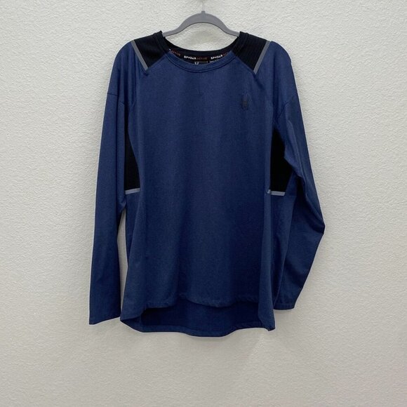 Spyder Active Midweight Blue Long Sleeve Baselayer T Shirt 1437823 Mens size XL - Picture 1 of 4